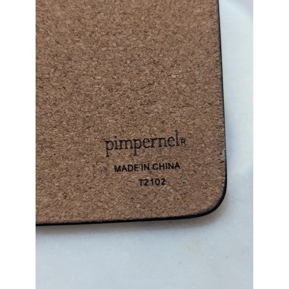 Pimpernel Blue Italian Coasters Set of 6 Cork Back Drink Coasters